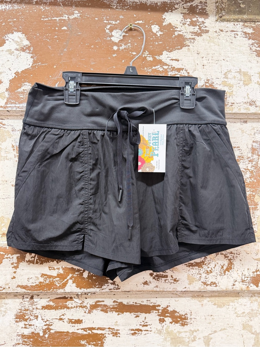 Offline Women’s Black Athletic Drawstring Shorts with Inner Brief